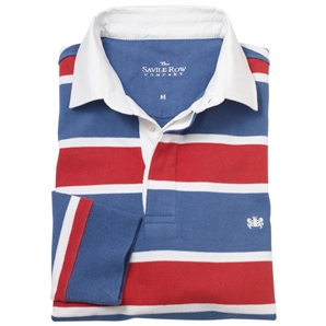 Blue White Red Stripe Rugby Shirt