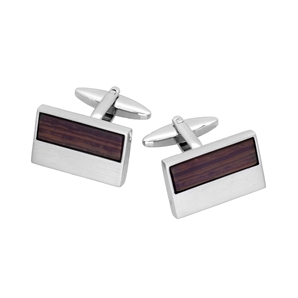 Savile Row Brown Wood Cufflink