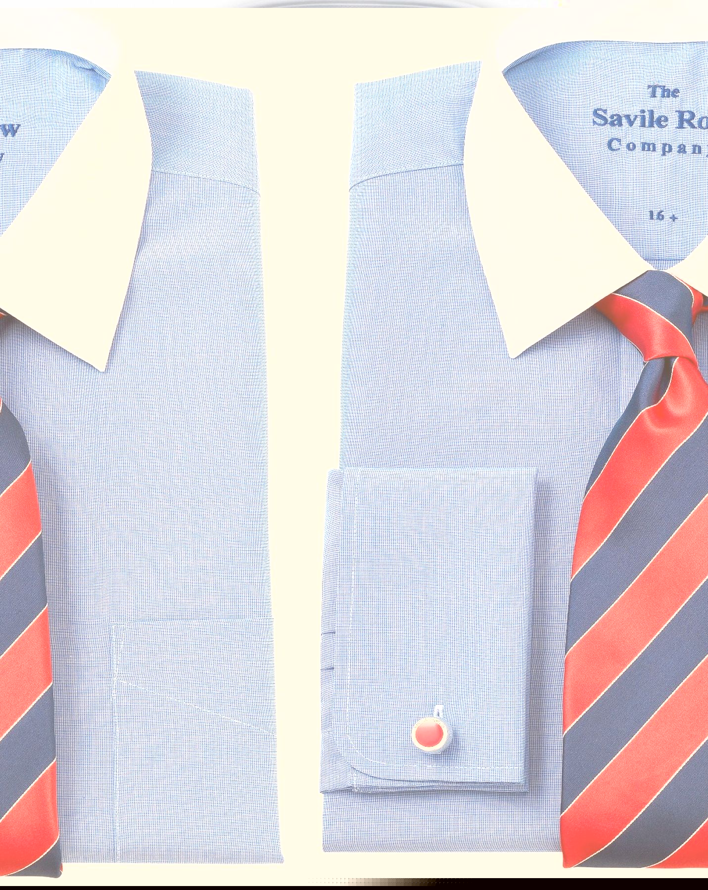 Savile Row Company Blue End on End Classic Fit Shirt 16``