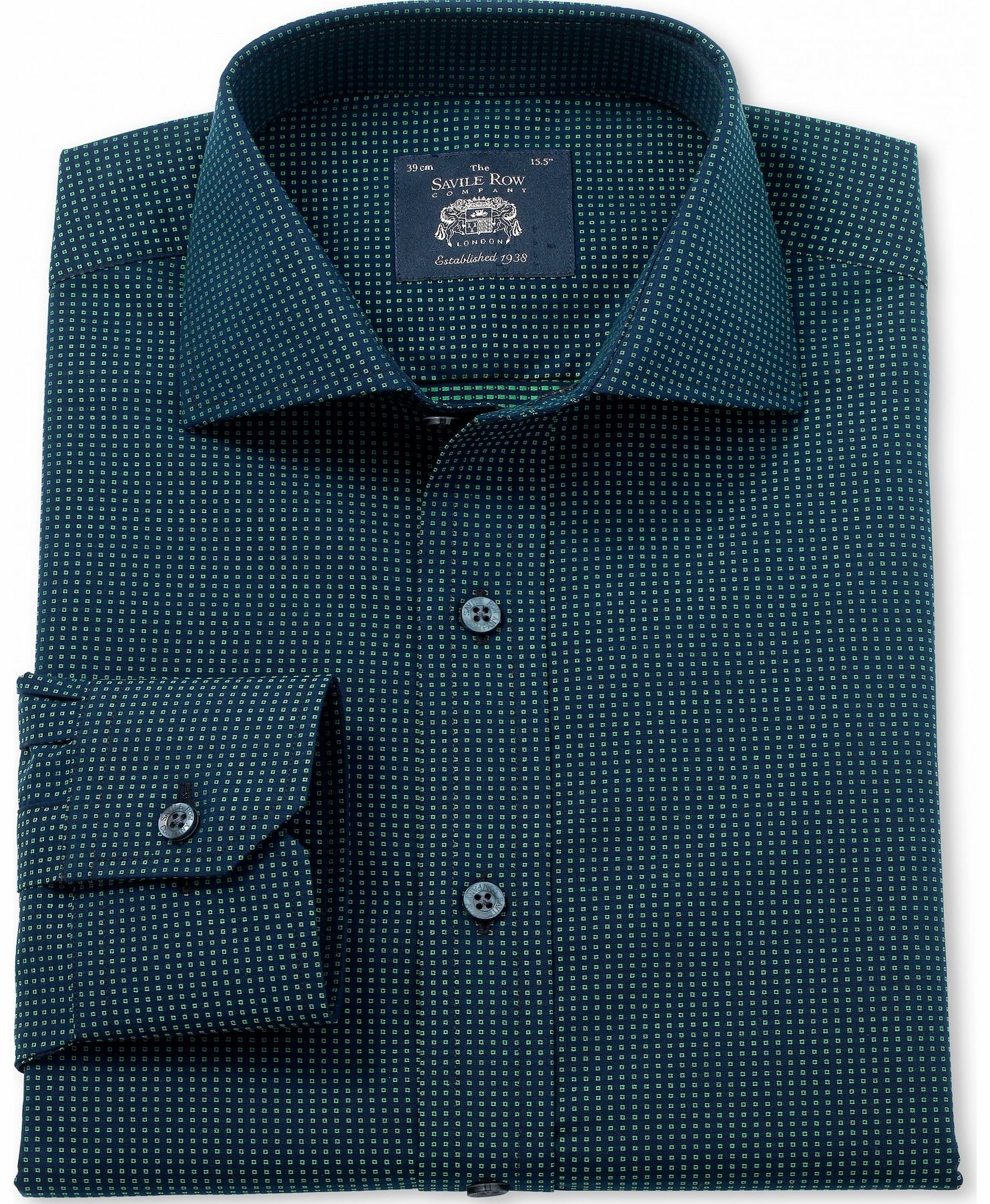 Green Navy Dobby Slim Fit Shirt 14 1/2`` Single