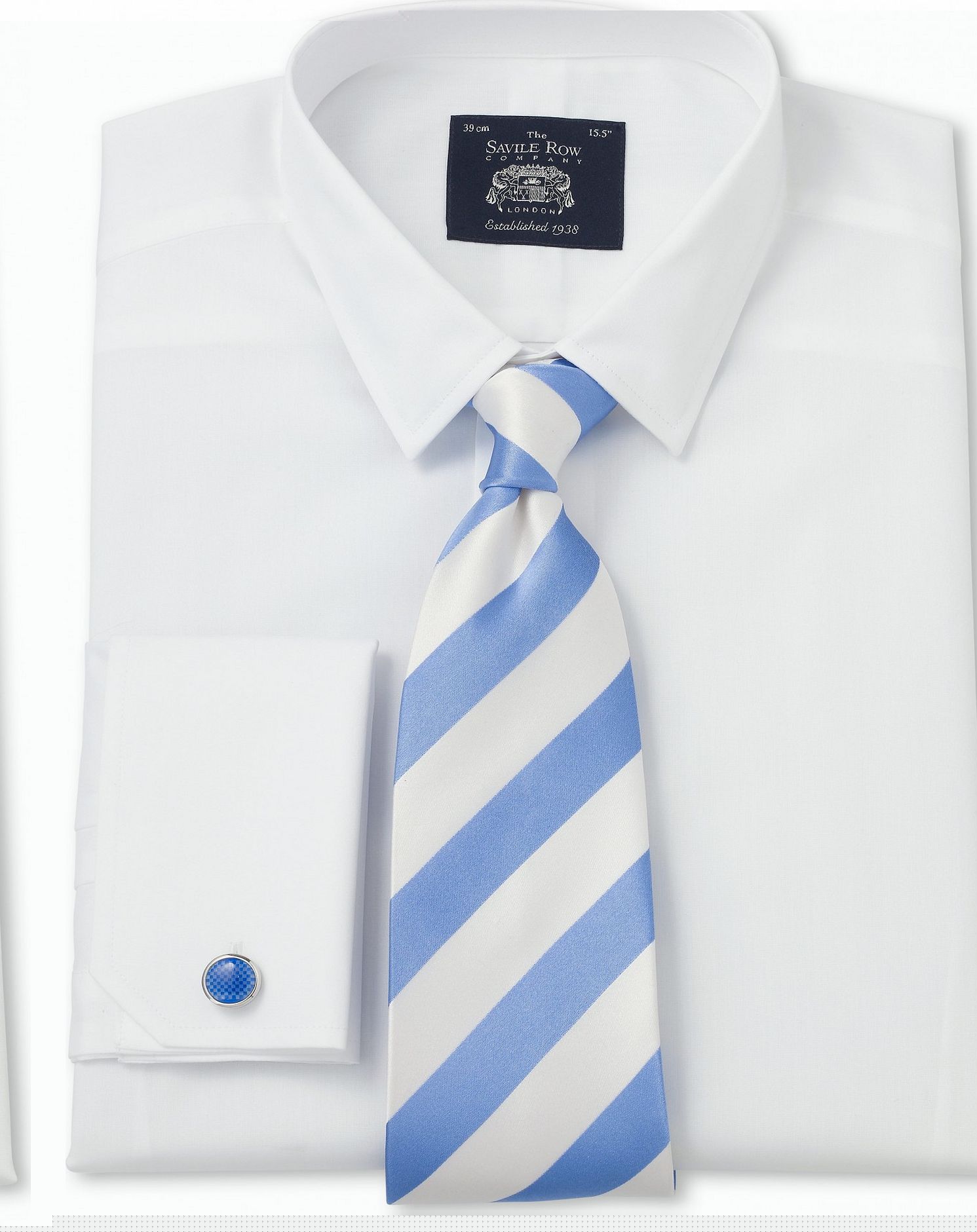 Savile Row Company White Poplin Extra Slim Fit Shirt 17 1/2``