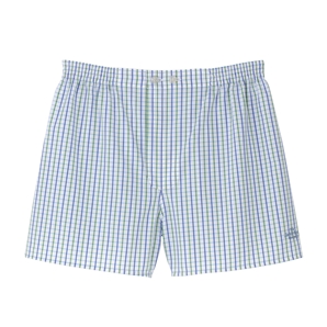 Navy Green Check Cotton Boxer Shorts