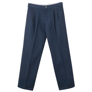 Savile Row Navy Pleat-Front Chinos