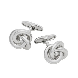 Silver Effect Knot Cufflinks