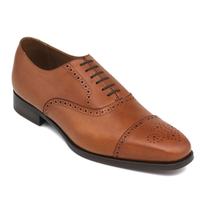 Tan Oxford Semi Brogue Men` Shoe