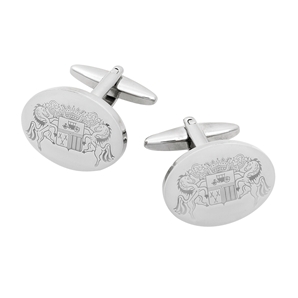 Savile Row White Savile Row Co Crest Oval Cufflink