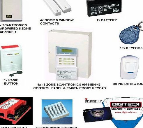 Scantronic WA36 - SCANTRONIC 09751EN-43 16 ZONE WIRED BURGLAR ALARM SECURITY SAFETY KIT