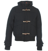 Deecoat Navy Hooded Duffle Jacket