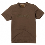 Mens Small Applique T-Shirt Dark Khaki