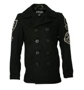 Navy Anchor Button Pea Coat