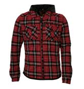 Red Check Shirt with Detachable Hood