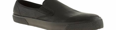 Black Awesome Mono Slip On Flats