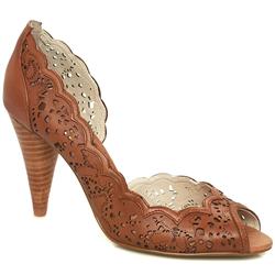 Schuh Female Beatrice C/O Peep Leather Upper Evening in Tan