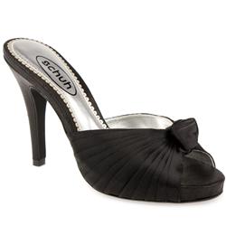 Schuh Female Benita Knot Mule Fabric Upper Evening in Black, Pewter