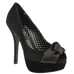 Schuh Female Bette Bow Platform Suede Upper Evening in Black