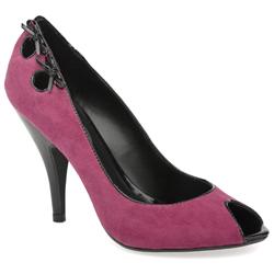 Schuh Female Biba Bow Peep Suede Upper Evening in Pink