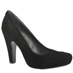 Schuh Female Shadow Ruched Court Suede Upper Evening in Black, Purple