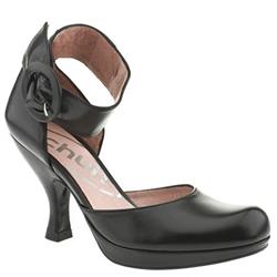 Schuh Female Virgo Platform Ankle Strap Leather Upper Evening in Black, Red