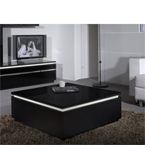 Evadne Black Gloss Square Storage Coffee Table