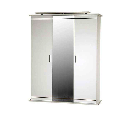 Moon High Gloss White 3 Door Mirrored Wardrobe