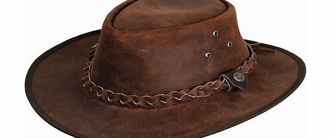 Scippis Hooley Leather Western Cowboy Hat Brown Brown dark brown Size:XL