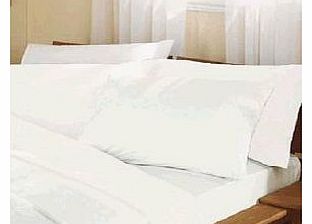 Scorewell Plain Dyed SINGLE WHITE Duvet Cover Set