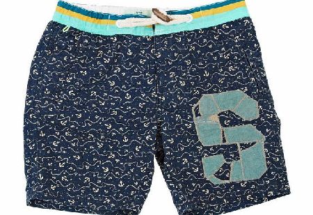 Scotch Shrunk Boys Scotch Shrunk Anchor Swimming Shorts - Navy