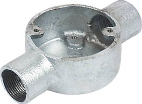 Screwfix, 1228[^]26876 25mm 2 Way Galvanised Conduit Box 26876