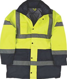 Screwfix, 1228[^]48611 Hi-Vis 2-Tone Padded Coat Yellow/Black Large