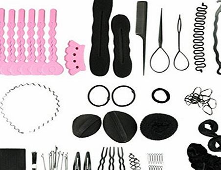 Sea Team 20pcs/Set DIY Hair Accessories French Braids Fishtail Ponytails Maker Hair Braiding Tool Hair Grips Pin Rope Bun etc.