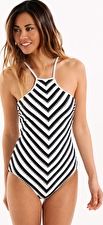 Seafolly, 1295[^]253414 Coast to Coast High Neck Maillot - Black and White