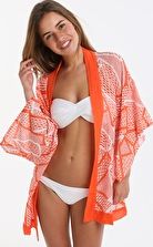 Seafolly, 1295[^]271496 Tidal Wave Road Trip Kimono - Nectarine