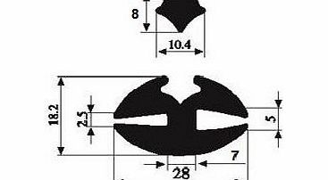 Seal Rubber Window seal rubber 5 X 2.5 MM UNIVERSAL for car, boat, metal door, electric board, train, caravan, c