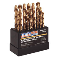 Sealey Drill Bit Set 25pc Titanium Coated Metric