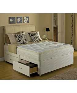 King Size 2-Drawer Divan - Pillow Top Memory Mattress