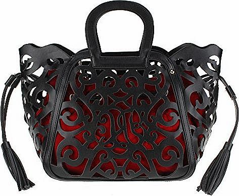 Season Wind Seasonwind Womens Ladies Designer Leather Hollow Pattern Celebrity Tote Handbag Purse Shoulder Bag