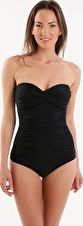 Seaspray, 1295[^]249325 Just Black Draped Bandeau One Piece - Black