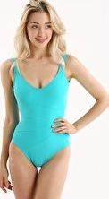 Seaspray, 1295[^]236534 Just Plain Long Length One Piece - Aqua