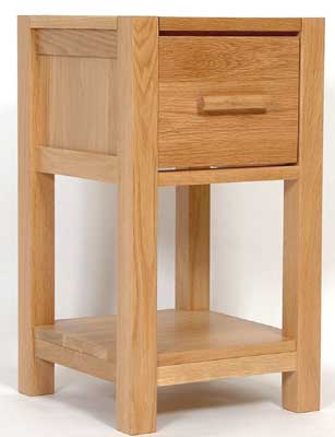 seattle LIGHT OAK BEDSIDE CABINET 1 DRAWER NARROW