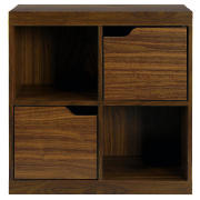 Seattle Storage cube with doors, walnut effect