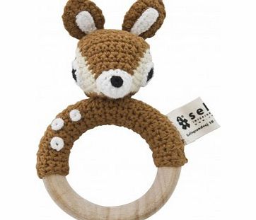 Sebra crochet rattle - brown `One size