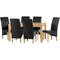 Belgravia Dining Set in Natural Oak with Black