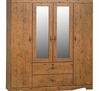 Cairo 4 Door 2 Drawer Mirrored Wardrobe