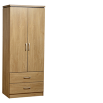 Charles 2 Door Wardrobe in Oak