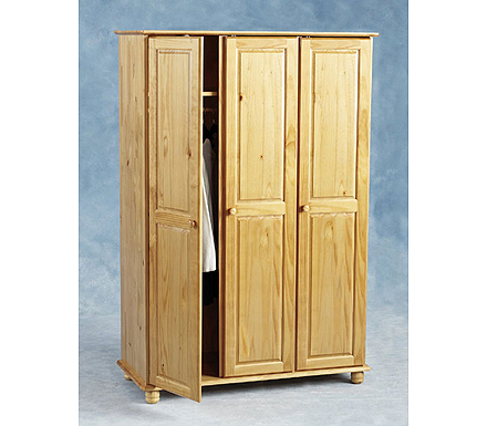 Clearance - Sol Pine 3 Door Wardrobe