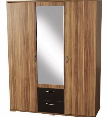 Hollywood 3 Door 2 Drawer Mirrored Wardrobe