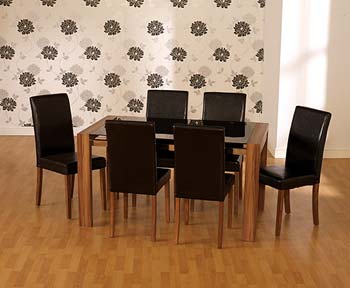 Hollywood Walnut Rectangular Dining Set