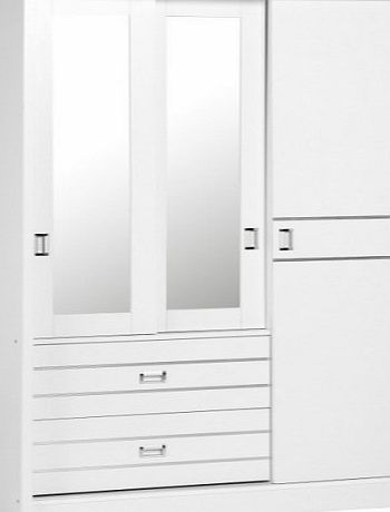 Jordan 3 Door 2 Drawer Sliding Mirrored Wardrobe