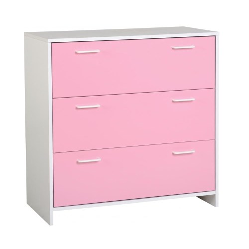 Lollipop 3 Drawer Chest - White/Pink