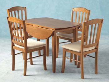 Seconique Norfolk Drop Leaf Dining Set in Light Honey